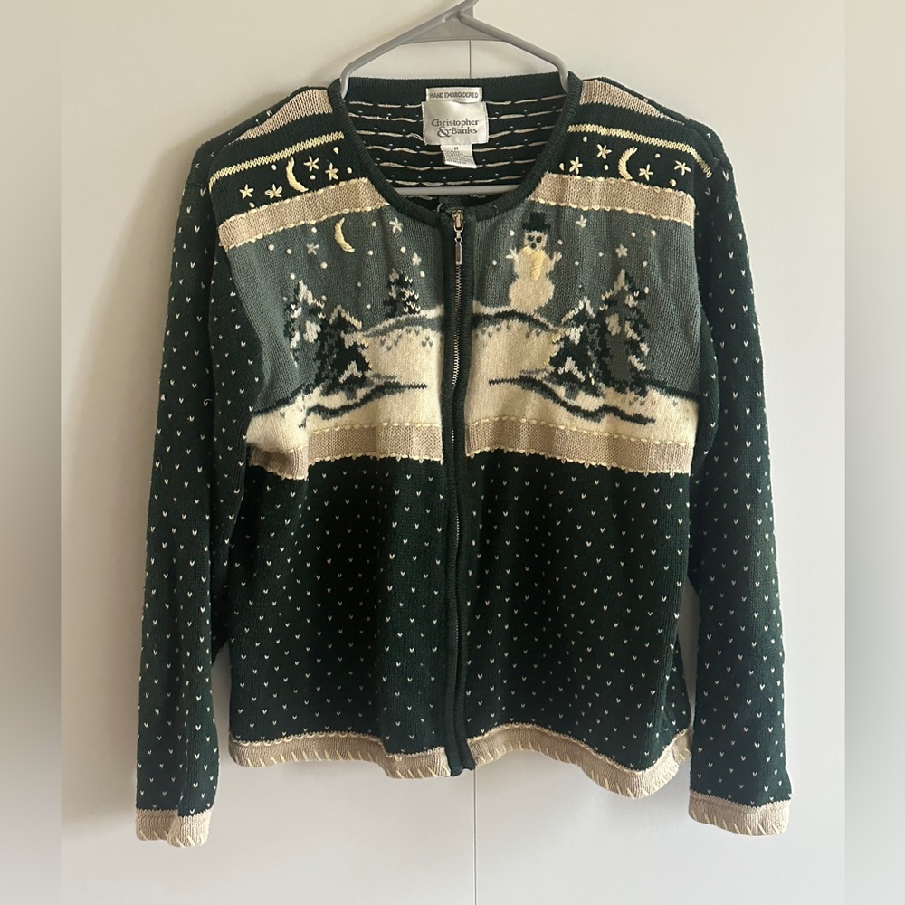 Christopher & Banks Hand-Embroidered Knit Sweater
